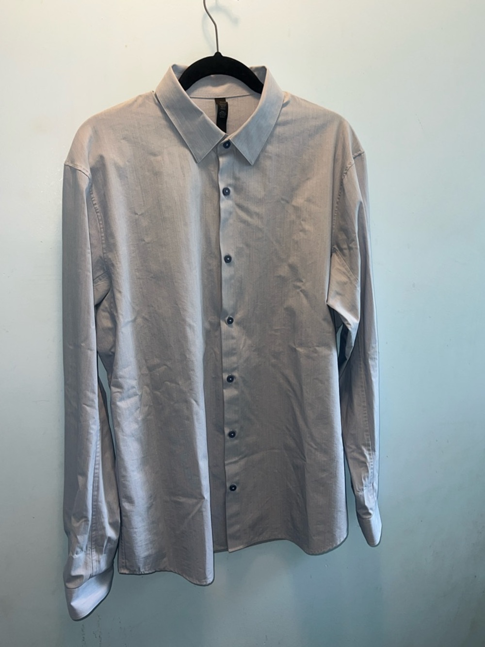 Lululemon Men's light blue Long-Sleeve Dress Shirt - Clean Modern Fit- size XL